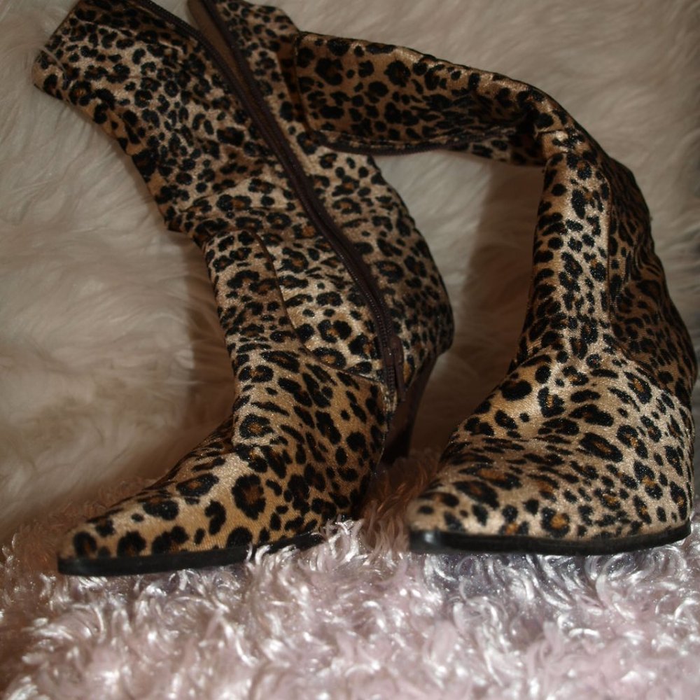 Leopard Print Heeled Ankle Boots BY ROME FASHIONER SIZE 36 USED FOR PHOTO SHOOT - Picture 3 of 7